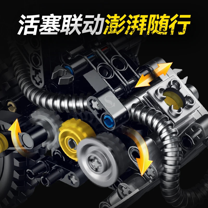 

MOC 60544 Display-worthy 1:8 Technology motorcycle Model Building Block Assembly Collectible Toys Christmas Gift For Adults Kids