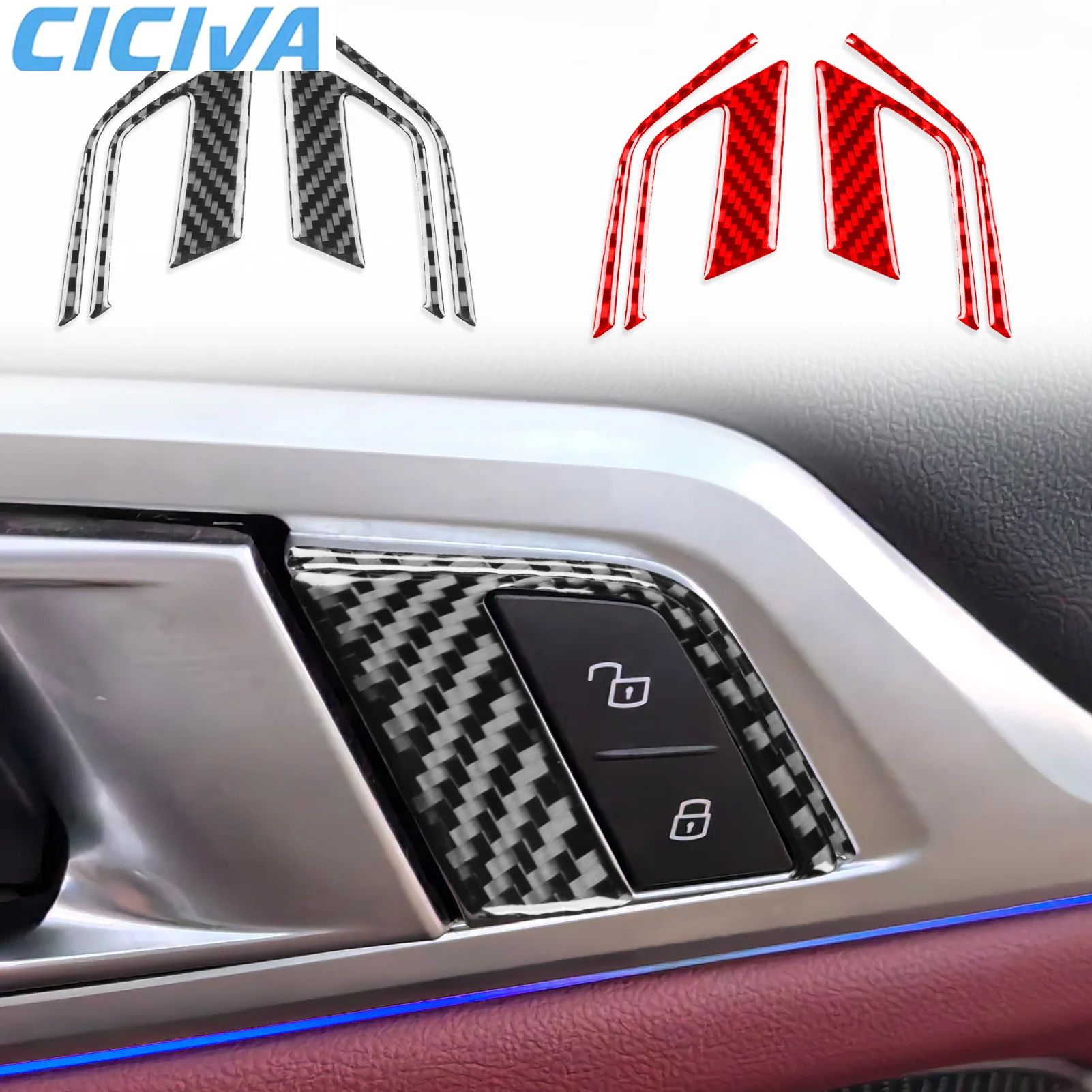 

For BMW 4 Series G22 G23 G26 2021-2024 Carbon Fiber Door Switch Handle Car Accessories Interior Cover Soft Stickers Auto Trim