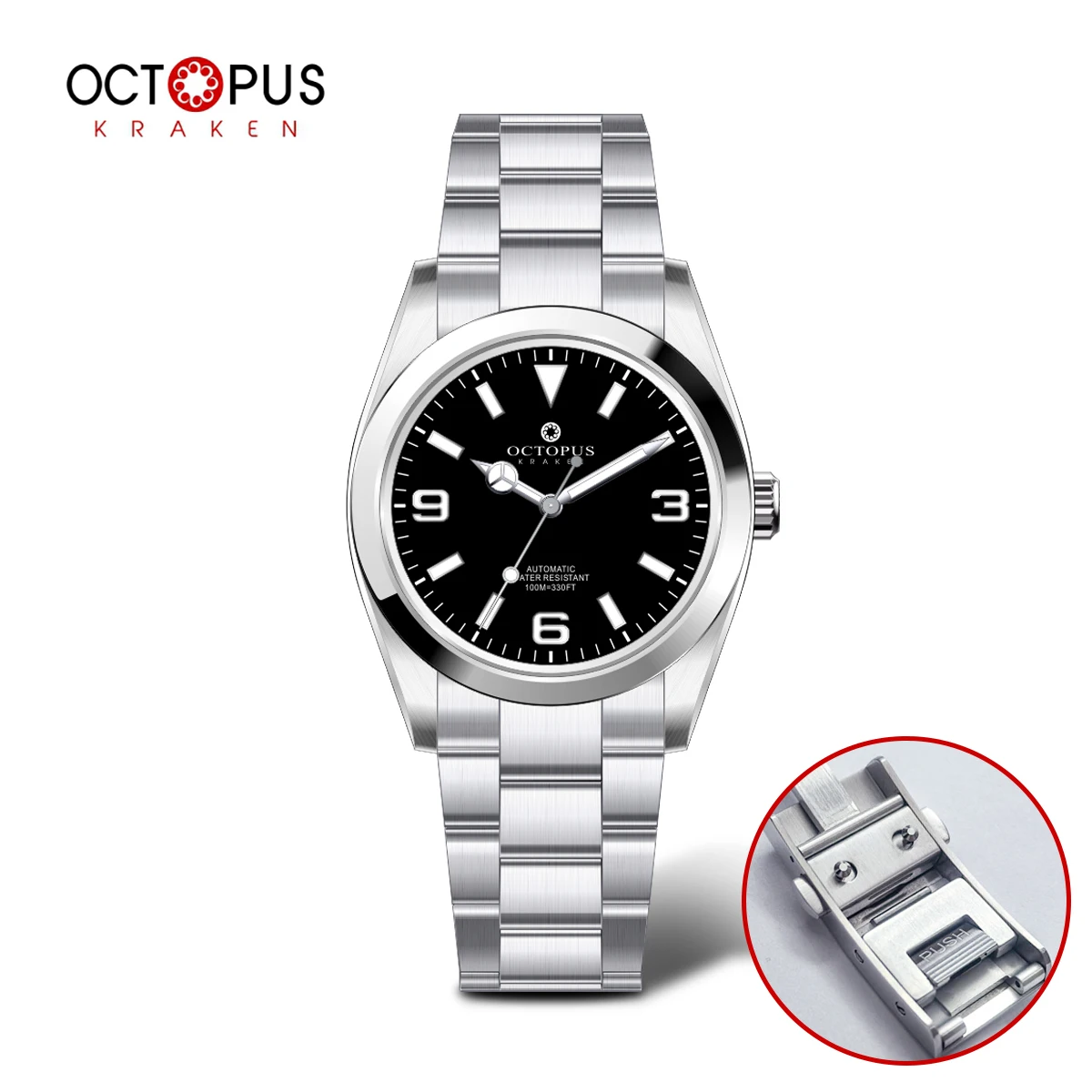 Octopus Kraken 2025 New Men's Automatic Mechanical Watch PT5000 36mm Sapphire Glass Stainless Steel BGW-9 Luminous Reloj Hombre