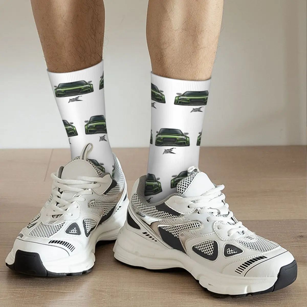 Widebody B8 Green Socks Harajuku High Quality Stockings All Season Long Socks Accessories for Man's Woman's Christmas Gifts