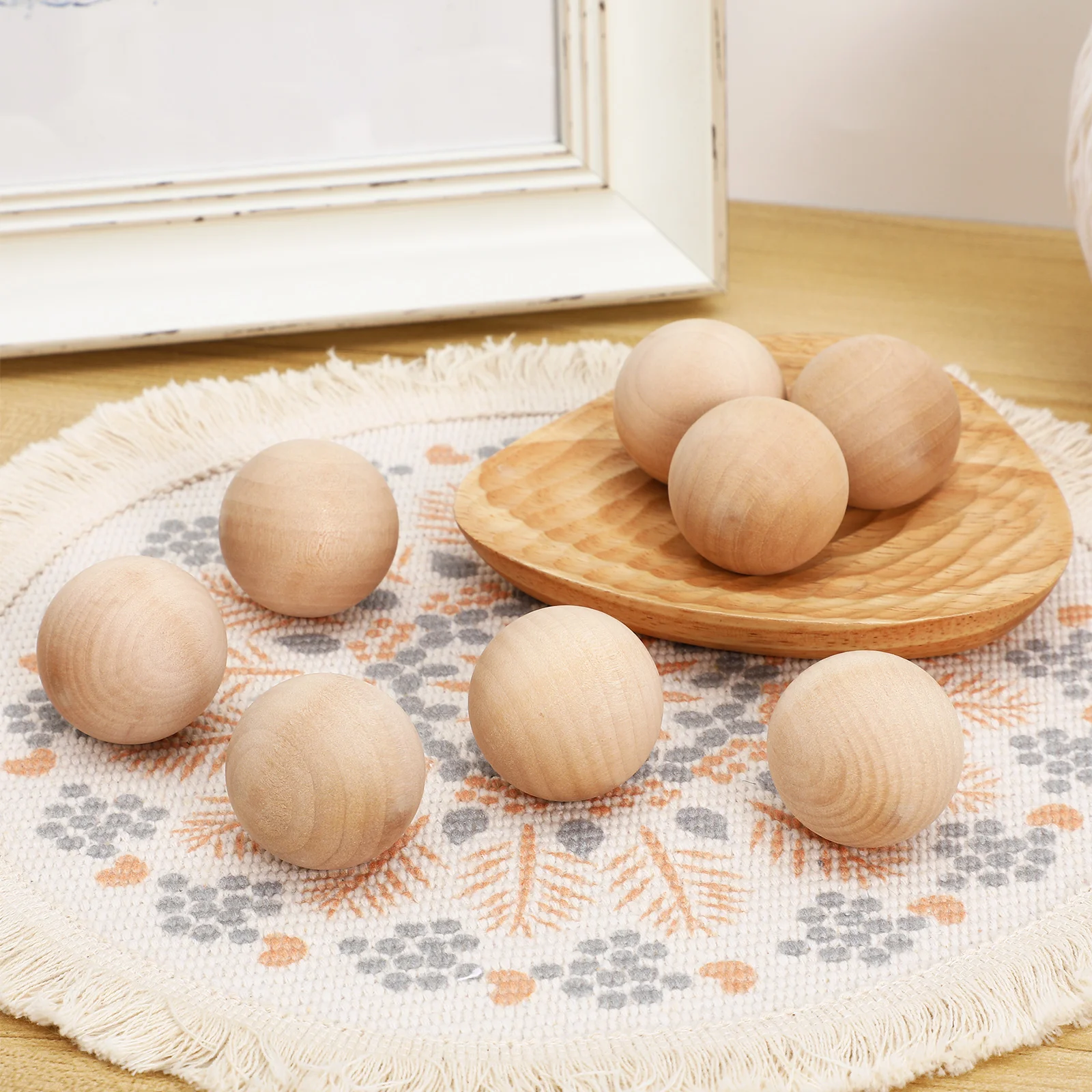 

15 Pcs Solid Wood Ball Craft Supply Balls Small Wooden Beads Smooth Jewelry Making Round for Crafts