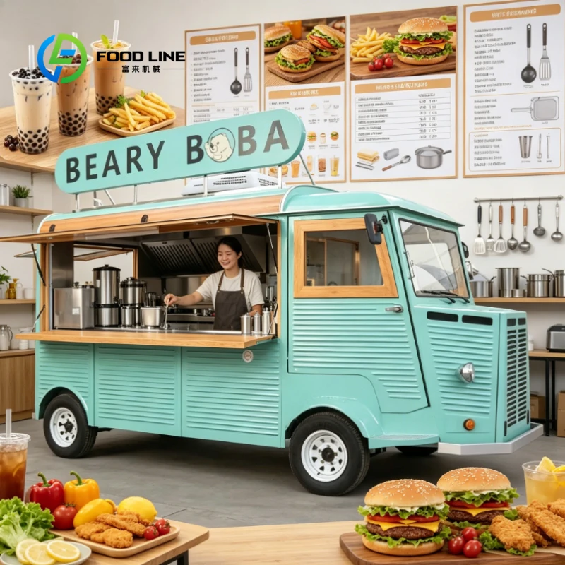 Coffee Tea Boba - Electric Retro Mobile Food Truck All-in-one