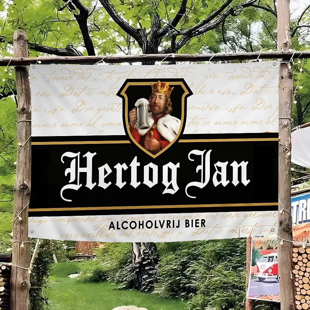 H-Hertog Jan Cartoon Flag Wall Hanging Banner Decoration Household Home Decor