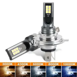 2Pcs LED Car Headlight H4 H7 H11 H3 H8 H9 H16JP H1 9005 9006 Fog Light Bulbs Auto Driving Running Lamps 6500K 12V 24V White
