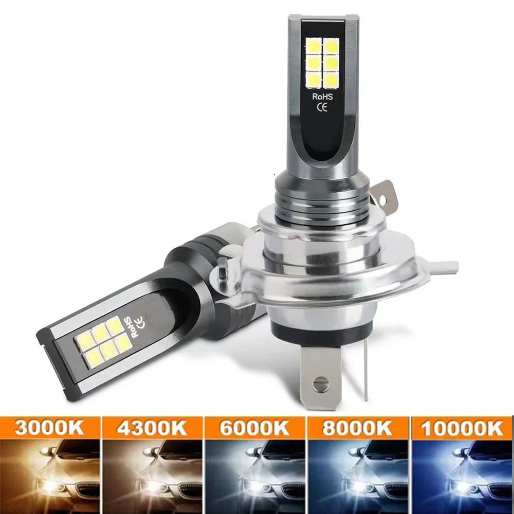 2Pcs LED Car Headlight H4 H7 H11 H3 H8 H9 H16JP H1 9005 9006 Fog Light Bulbs Auto Driving Running Lamps 6500K 12V 24V White