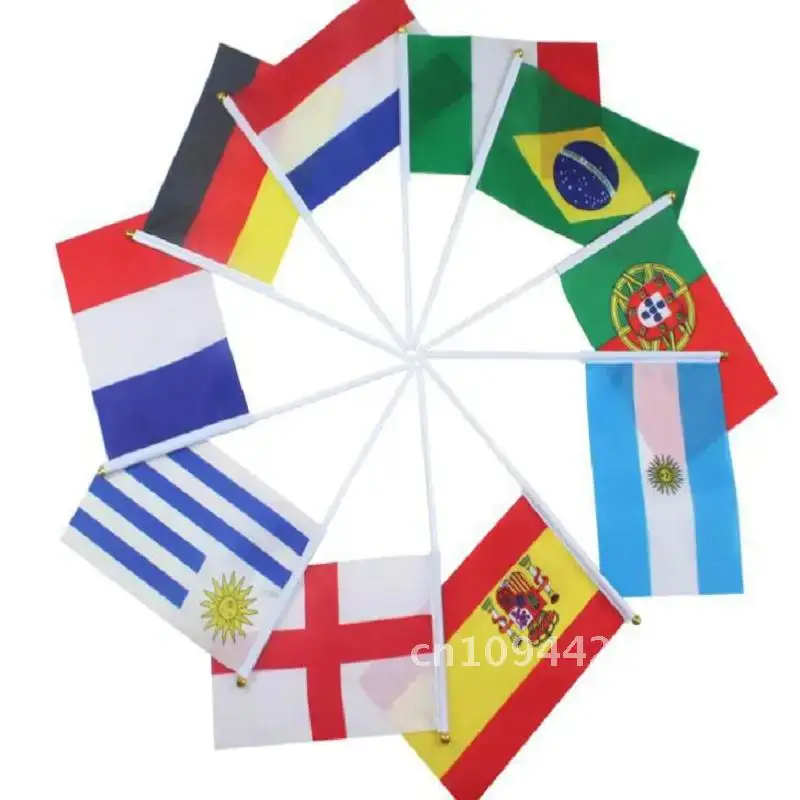 50pcs/lot  aerlxemrbrae   Custom Hand Flag 14 x 21 cm Hand Shaking Flag print buyer's company logo or design  election flag