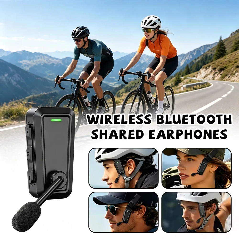 2/1Pcs C10 Bluetooth Helmet Intercom Headset for 520m Two Person Walkie Talkie Waterproof Noise Reduction Cycling Helmet Headset