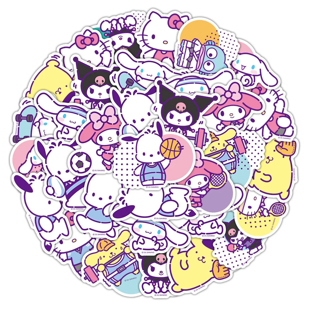 10/30/50pcs Cute Cartoon Sanrio Stickers Cinnamoroll My Melody Kuromi Decoration Sticker Waterproof DIY Stationery Diary Phone