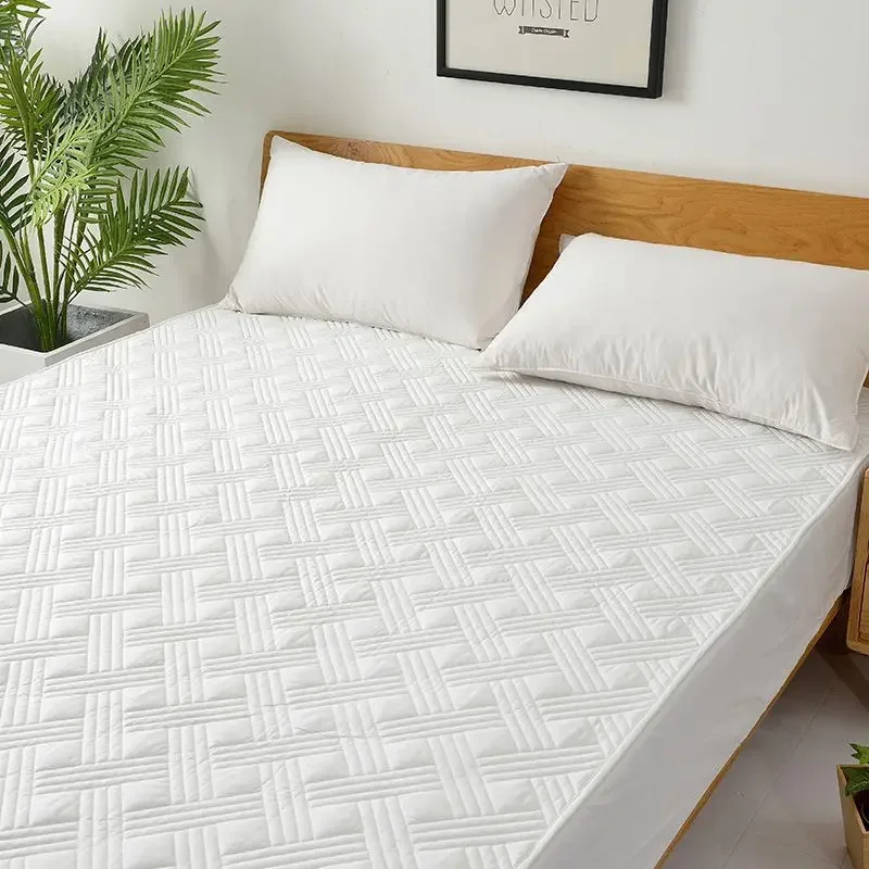 

2022 new cotton 13372 plain quilted quilted cotton soft mattress bed pad single piece bedspread