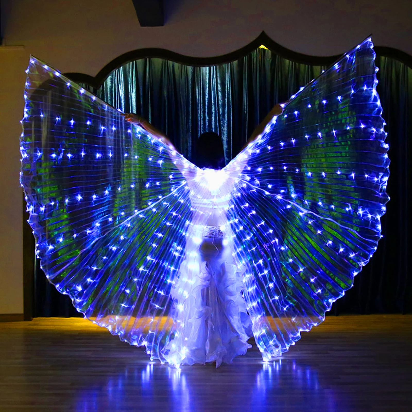 Ailes LED Isis Retrok Pour Adultes Et Enfants - Lumineuses 360° Avec Tige Télescopique - Idéal Pour Scène, Carnaval, Halloween Et Noël