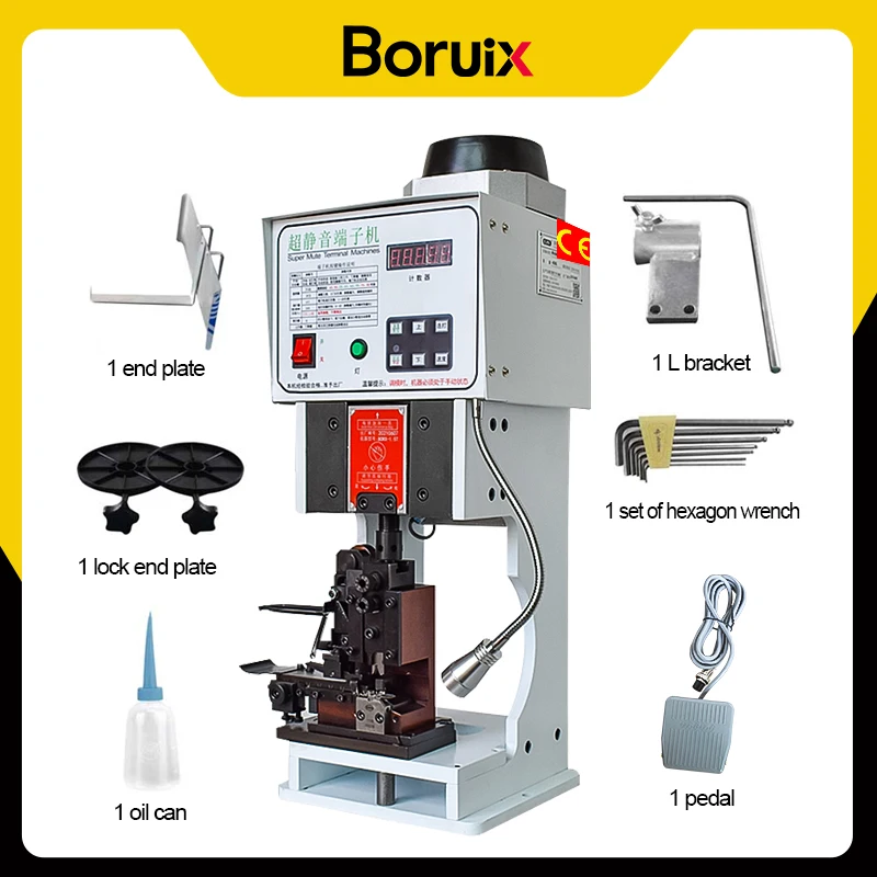 

Boruix Fully Automatic 1.5 T Terminal Crimping Machine Set With OTP Mold Blades Flat Cable Crimper Multiple Terminals Connectors