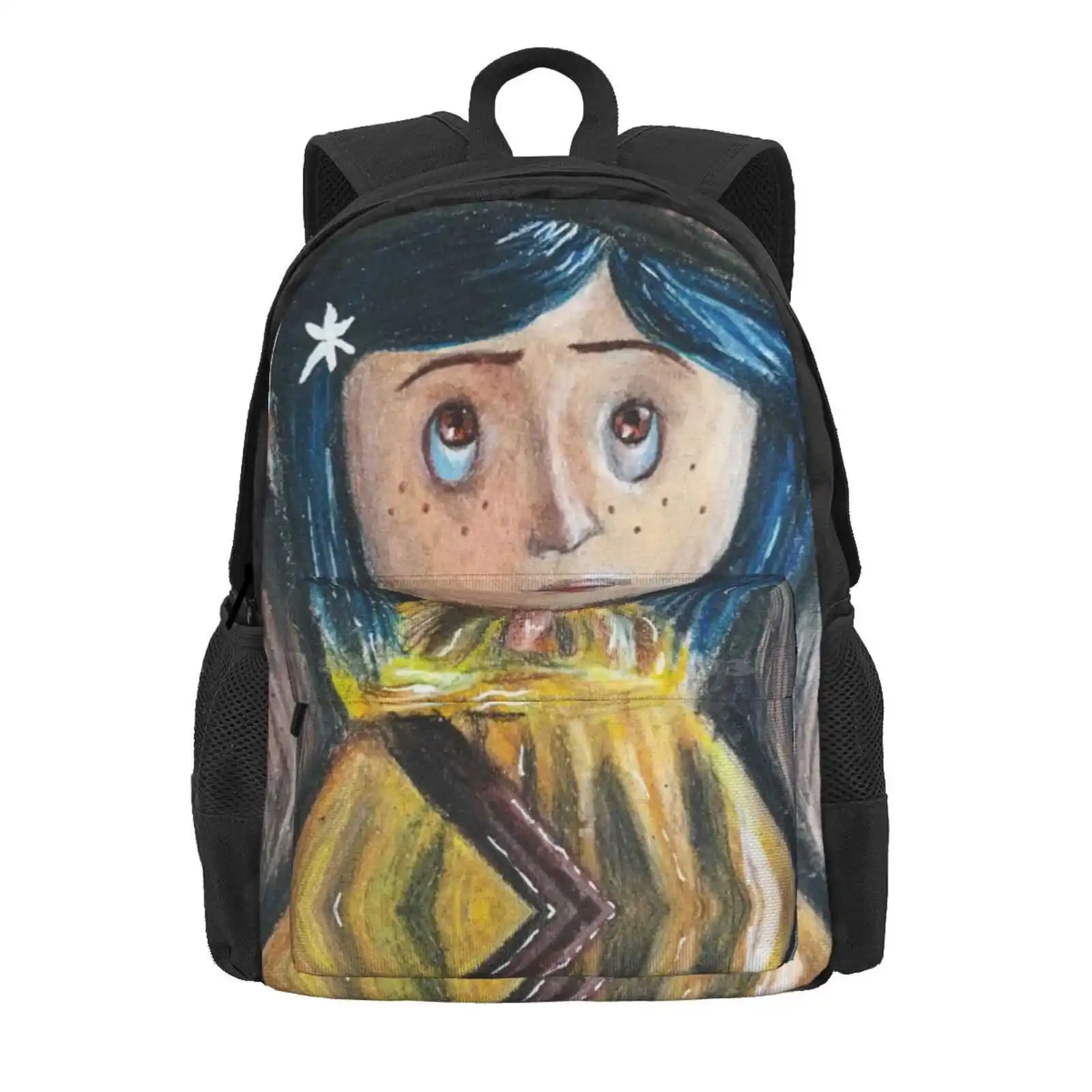 Coraline Hot Sale Schoolbag Backpack Fashion Bags Coraline Halloween Haunted Drawings Spooky Season Cartoon