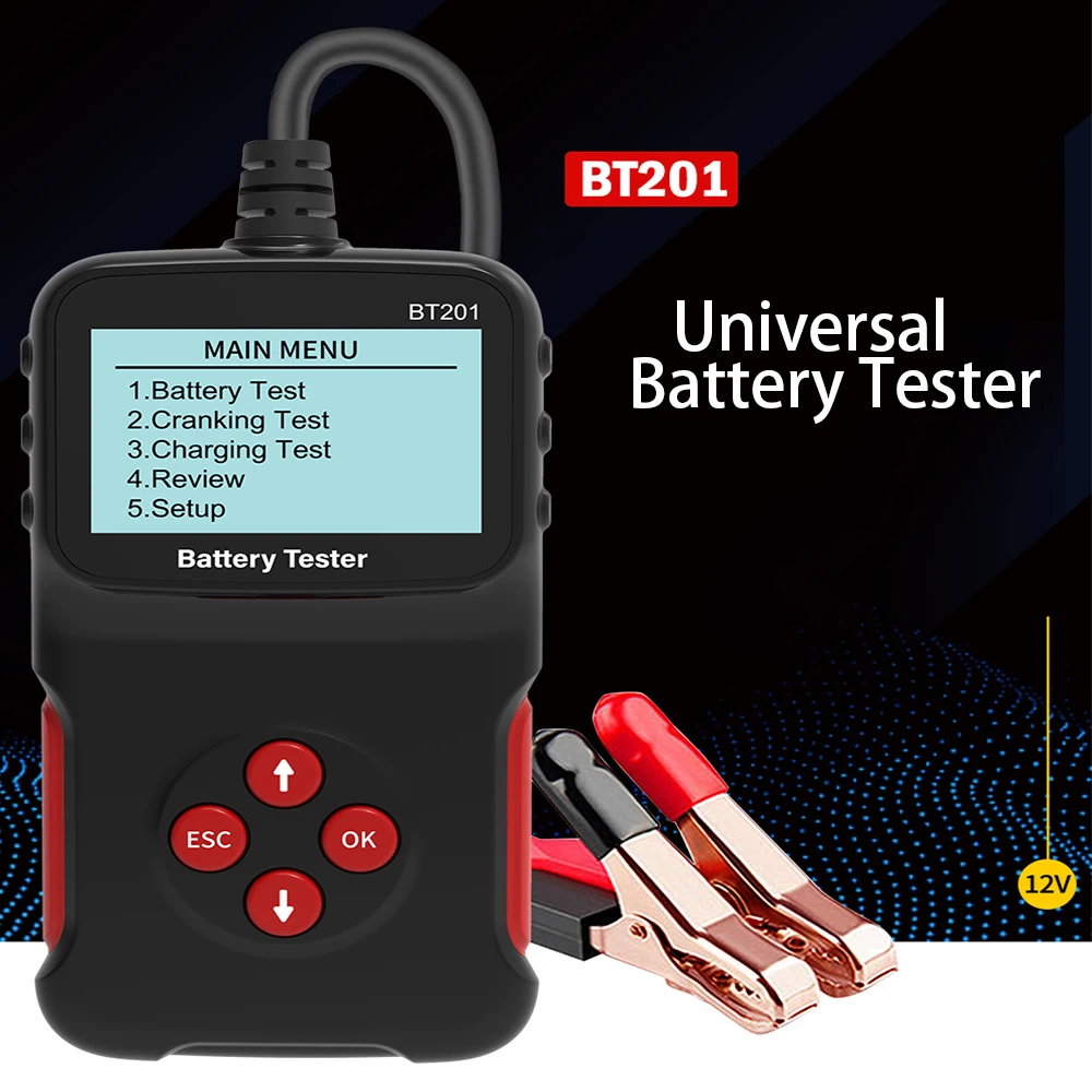 Automotive Inspection Tools BT201 12V Battery Tester Battery Tester Universal Code Reading Card Break Detection For Automobiles