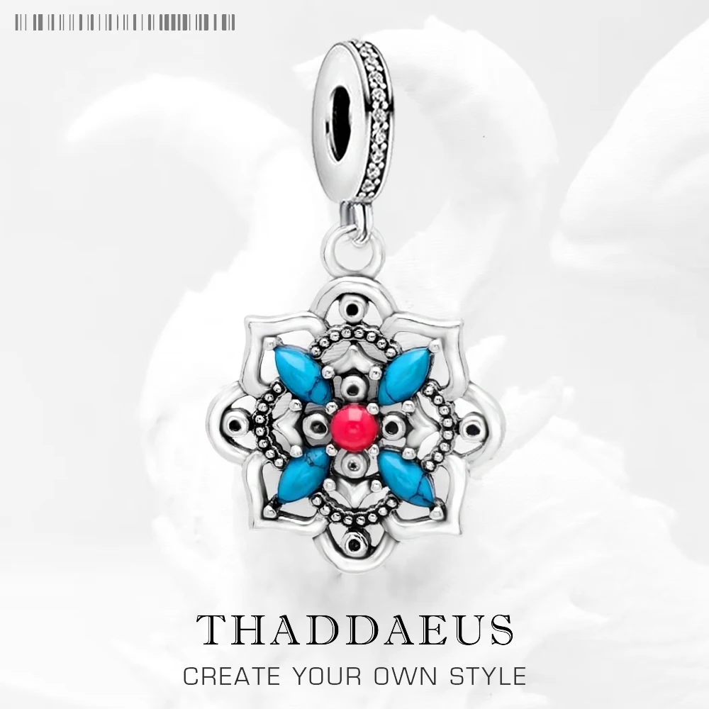 

Цветочный лотоса брелок, Европейский клуб, Изящные Ювелирные изделия для женщин и мужчин, летний винтажный подарок из стерлингового серебра 925 пробы