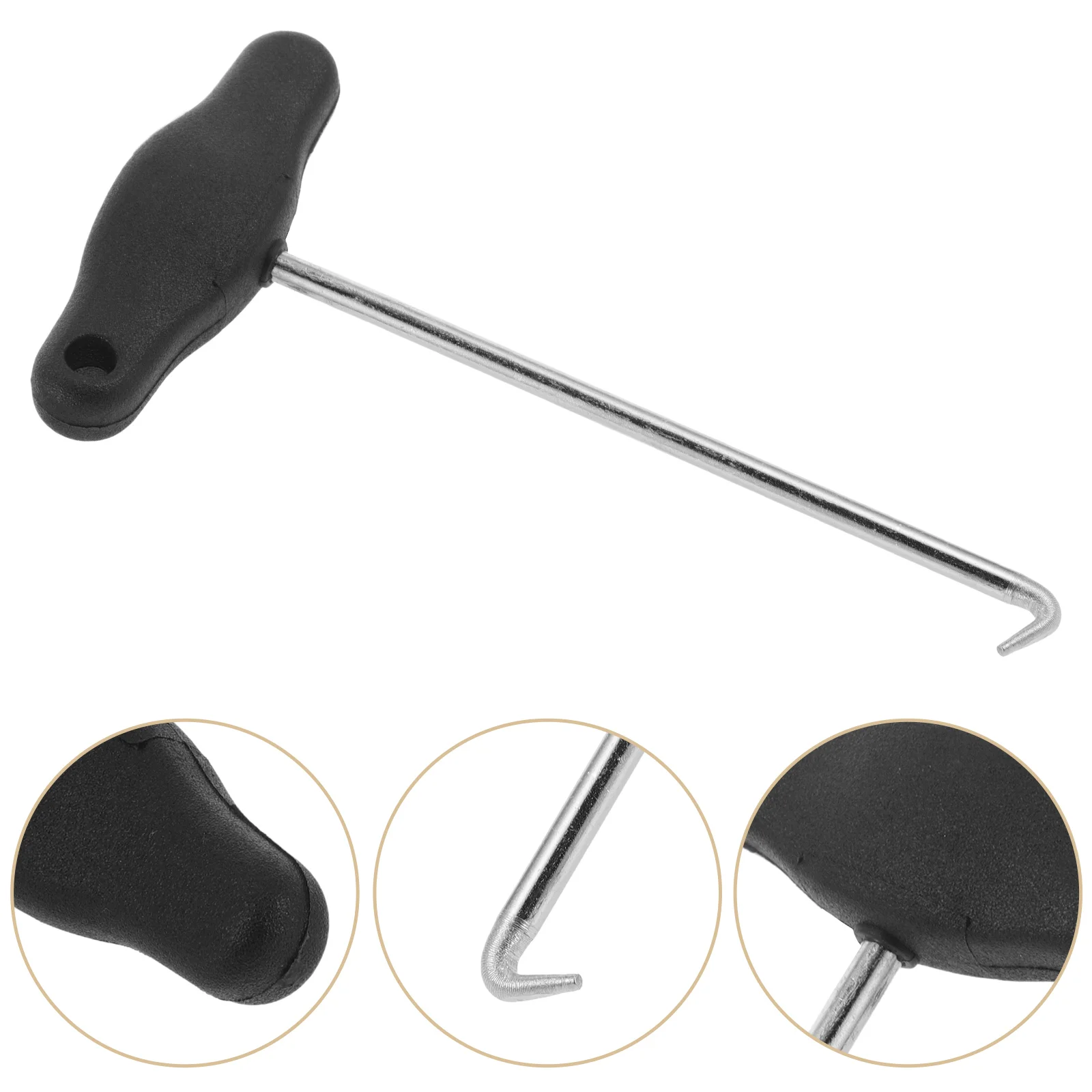 

2 Pcs Shoelace Tightener Instrument Cluster Removal Pulling Hooks Sports Black Skating Accessories