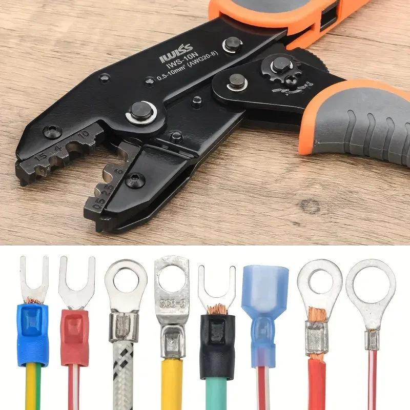 1PC 0.5-10mm² Portable Multifunctional Crimping Stripper Crimping Circular Bare Terminal Crimping Pliers Home Improvement Tool