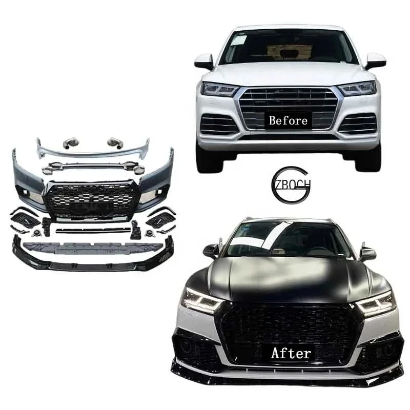 

Wholesale Body Kits for 2017-2019 Q5 Upgrade to RSQ5 Front Car Bumpers Grille Rear Car Bumpers Rear Lip Exhaust Pipe