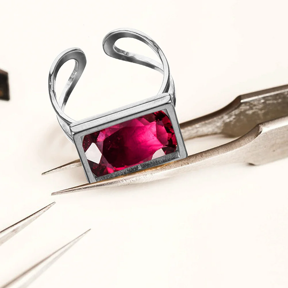 4 قطعة حلقة إطار مربع فارغة قاعدة من الفولاذ المقاوم للصدأ لتقوم بها بنفسك قابل للتعديل شقة البنصر اكسسوارات لصنع المجوهرات الحرف اليدوية الراتنج