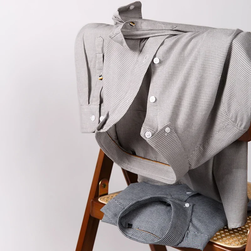 Social Formal Soft Cozy Oxford 100 Cotton Long Sleeve Shirt for Men 4XL Pocket Formal Stripe Plaid Men Shirts Long Sleeve Cotton