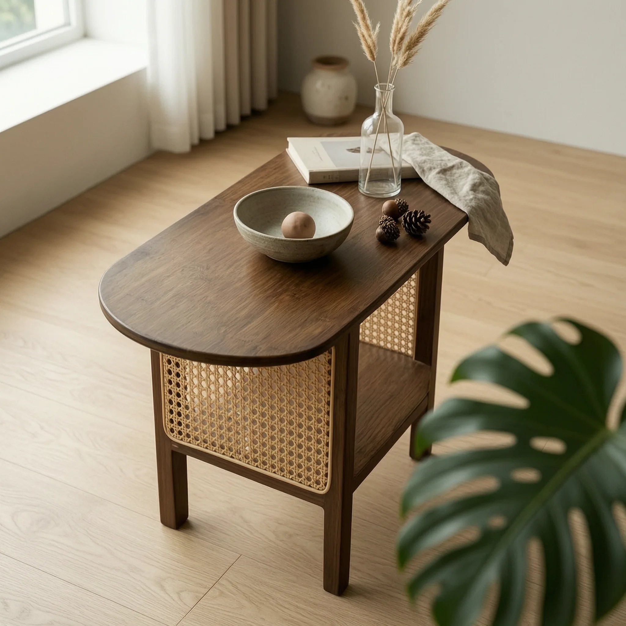 Bamboo TV Stand Sleek Bamboo TV Console Console Table with Shelf Versatile Furniture Space-Saving for Living Room