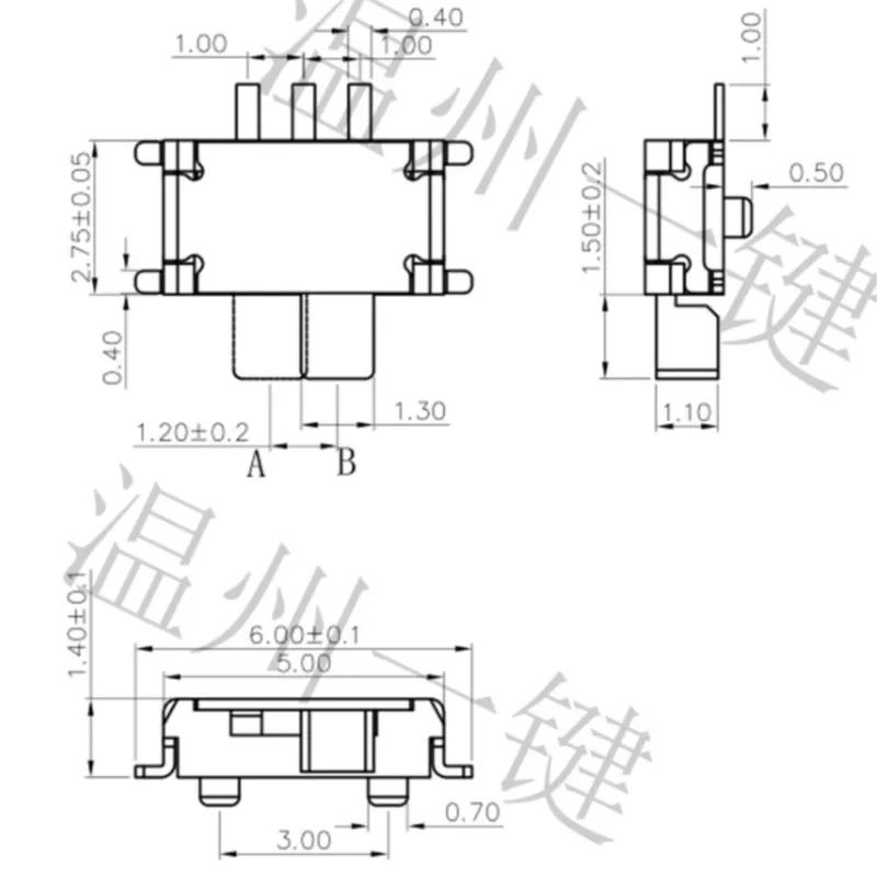 100PCS MSKT-12C00 MINI interruttore a scorrimento 1P2T SPDT 7 pin SMD SMT mini interruttori a levetta giallo bianco