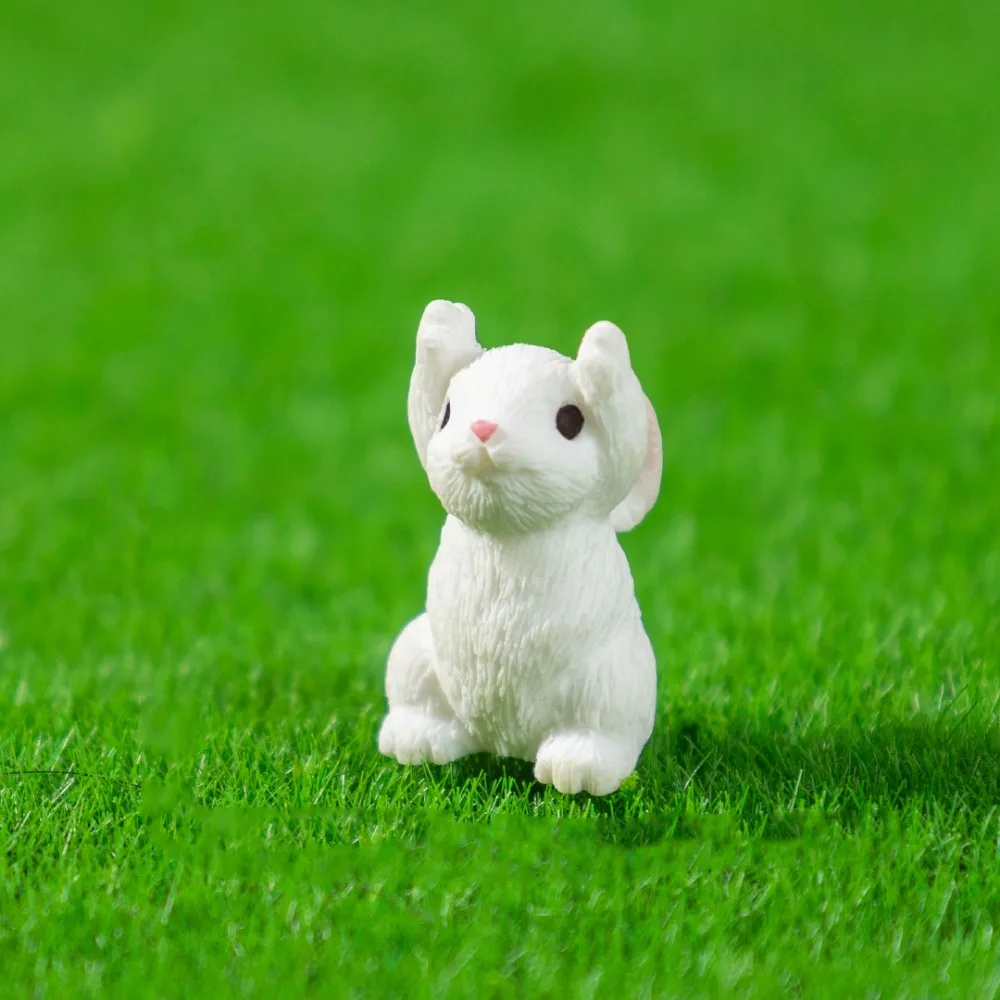 Multicolor Mini Easter Rabbit Figurine Resin Accessories Miniature Knickknacks Handicraft Easter Egg Cartoon Buuny Statue