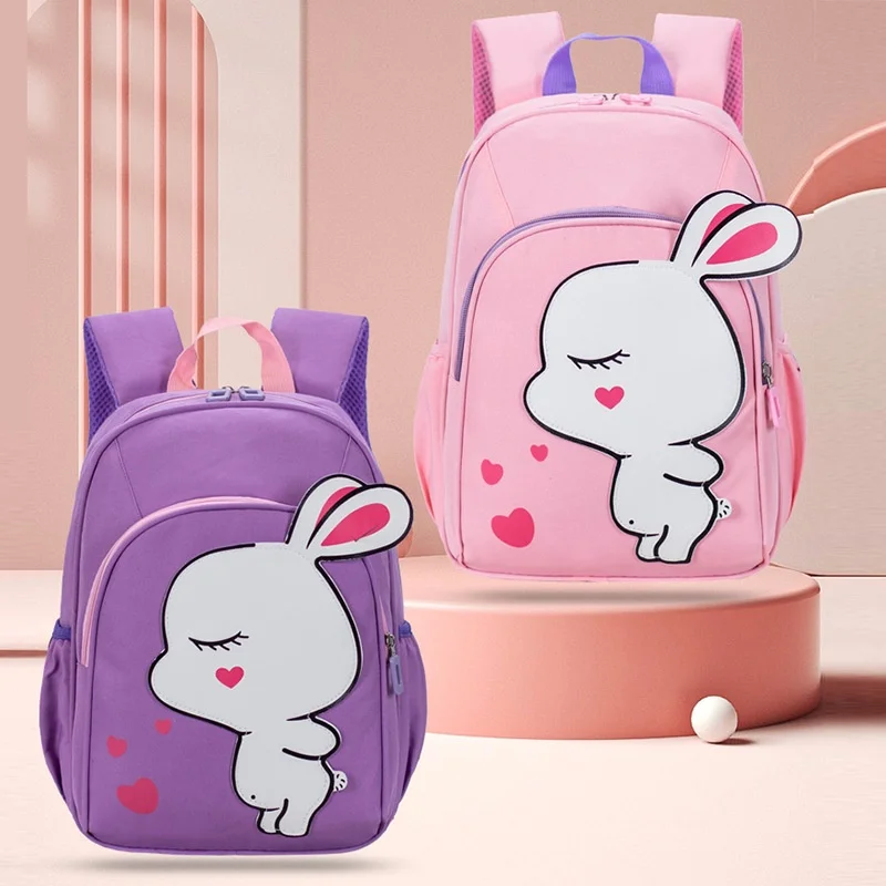 Girl Sweet Cartoon Rabbit Schoolbags 2022 New Cute Children Students Grade 1-3 Reflective Backpacks Kids Large Capacity Bags Hot