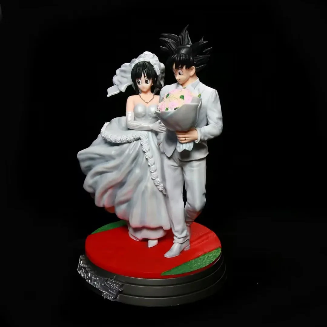 Dragon Ball Goku And Chichi Wedding Gk Statue Boxed Collectible Figure Wedding Scene Anime Model For Dragon Ball Fans Collectors