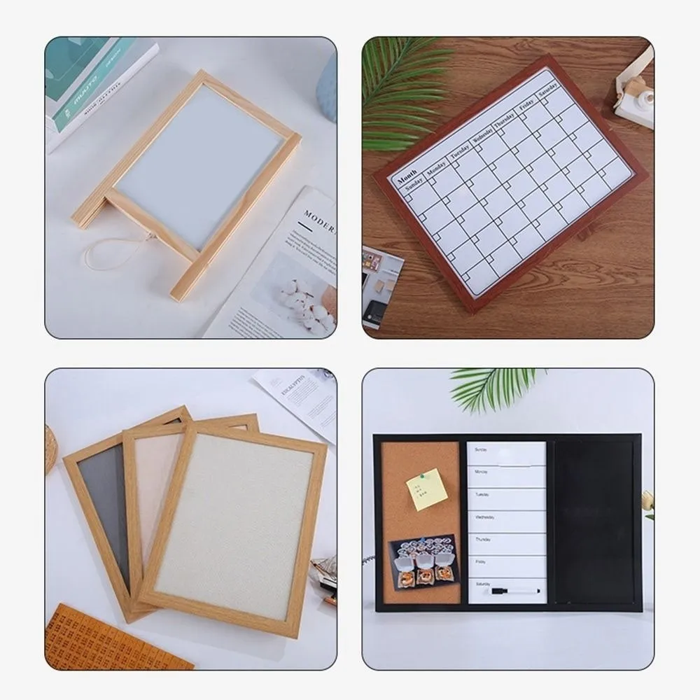 Pictures Wall Plate DIY Cork Display Panel Wood Decorative Cork Board Hanging Soft Letter Message Boards