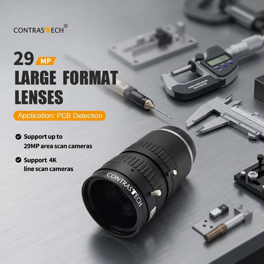 Good Sell 29MP F-Mount Large Format Lens Fixed Focus for 4K 8K Line Scan Camera Industrial AI Image Recognition Texture New