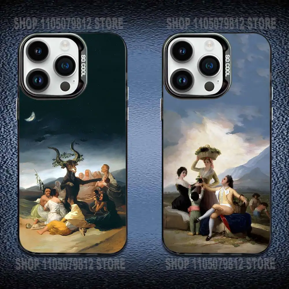 

F-Francisco G-Goya Phone Case For iPhone 16,15,14,13,12,11,Mini,Pro,E,MAX Black Candy Matte Shockproof Cover