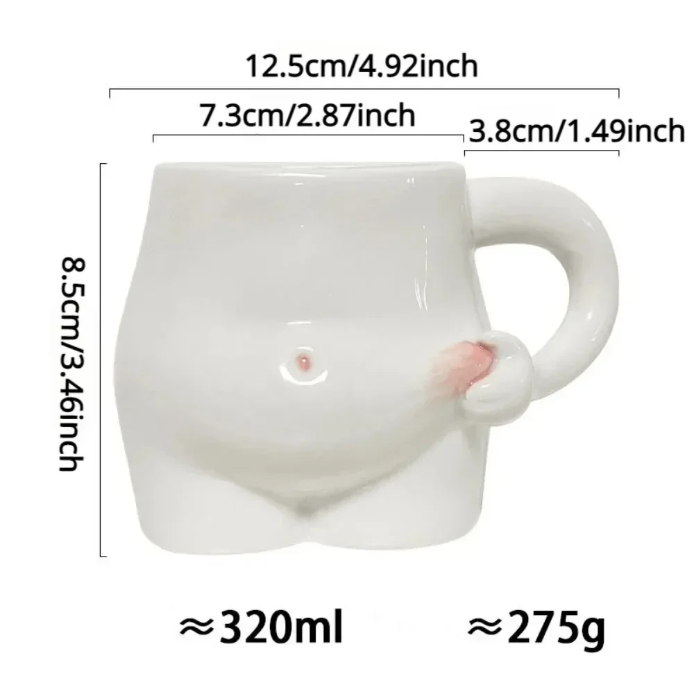 320ml Funny Ceramic Coffee Cup Cute Fat Belly Mug Art Design Water Cup Living Room Home Decoration Accessories Creative Mug Gift