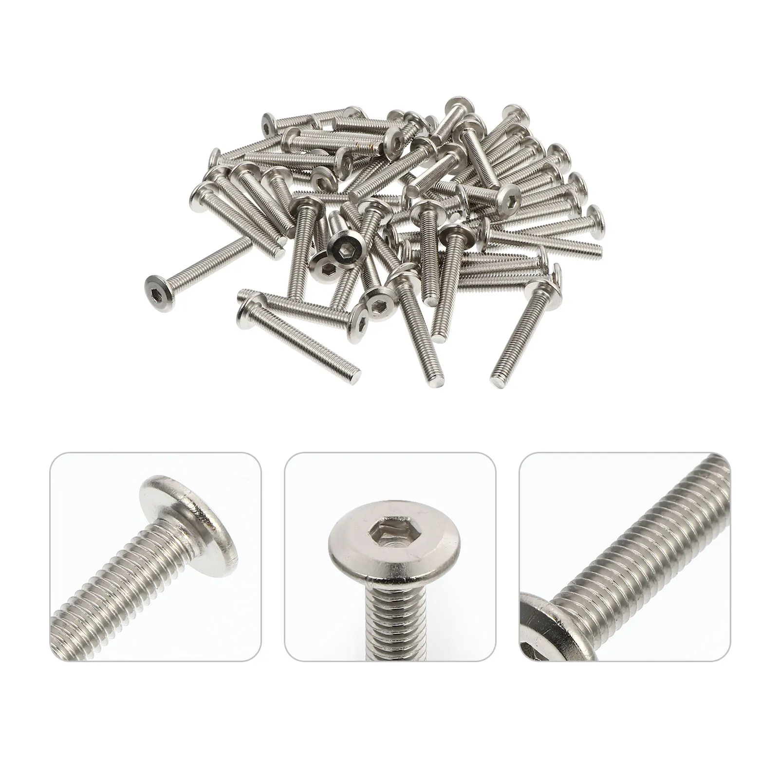 

Stainless Steel Socket Screw Furniture Screw Bolt Threaded Fastener Connector Replacement Non Rust Hardness