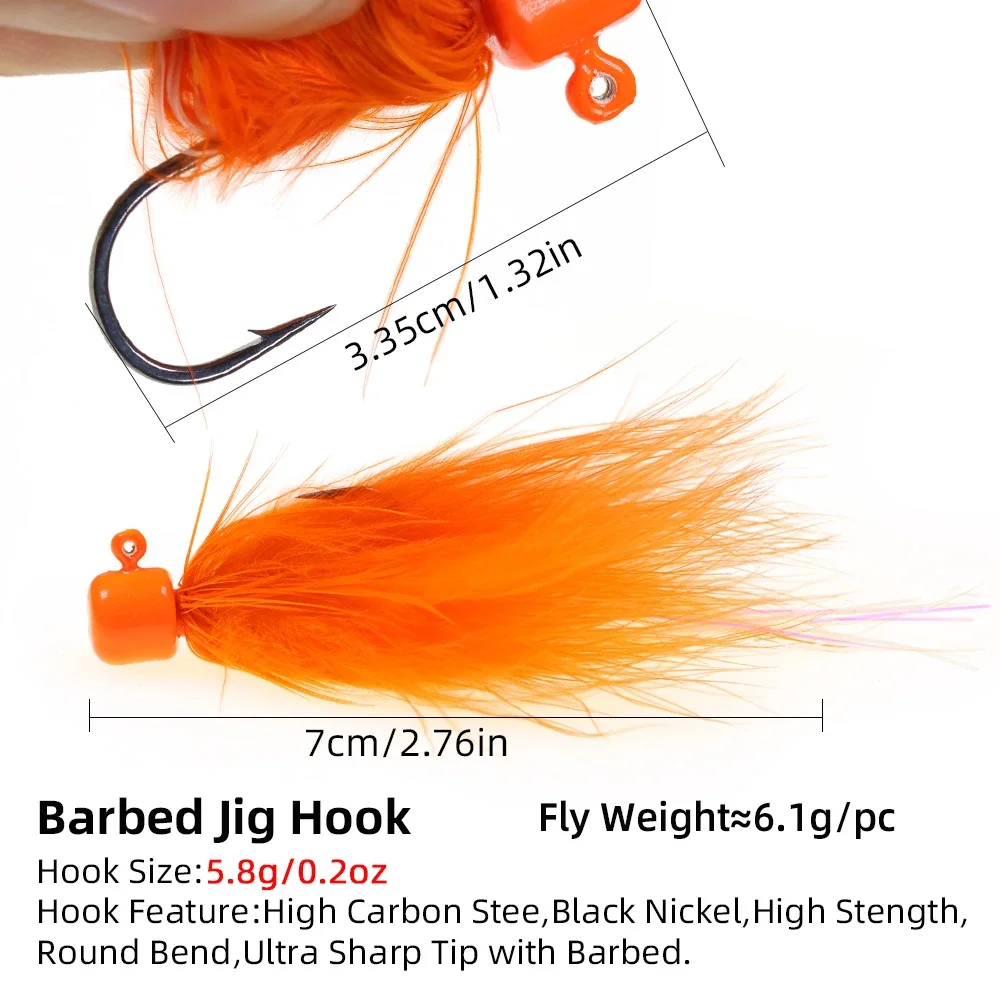 Wifreo 3 قطعة/6 قطعة الجليد الصيد Crappie تهزهز إغراء 5.8 جرام/0.2 أوقية مارابو الرقص يطير الصيد سمك السلمون المرقط باس بايك العين رمادية فاتحة السلمون الصيد السحر