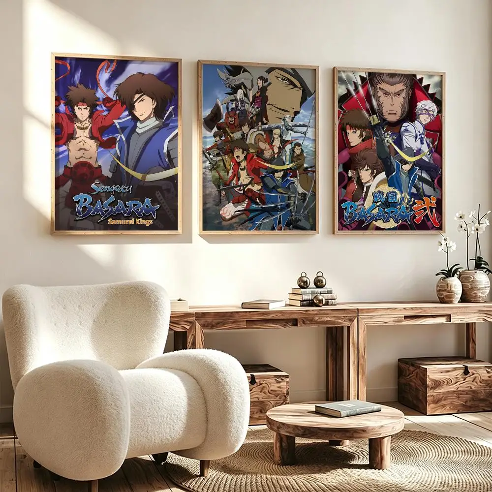 comic Sengoku Basara Poster Poster HD Waterproof Self Adhesive Wall Art Print Decor for Bedroom Living Room Gift