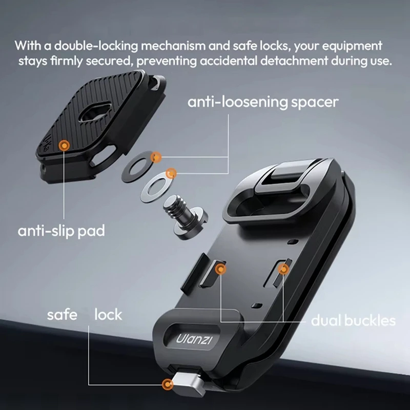 -A26M Ulanzi UKA07 Uka Quick-Release Clip Kit For Camera Compatible With F38 Top Plate For Backpack Backpack Clip