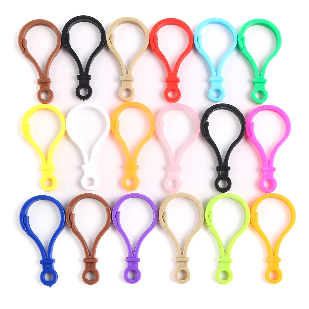 

10pcs 24x47mm Mixed Plastic Snap Lobster Clasp Hooks DIY Jewelry Making Findings for Keychain Toys Bags Accessories