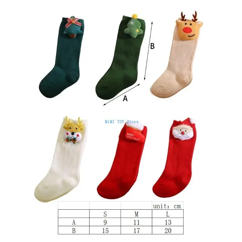 24be Säugling Neugeborene Baumwollkindsocken Santa Elk Dekor Baumwollsocken Geschenk