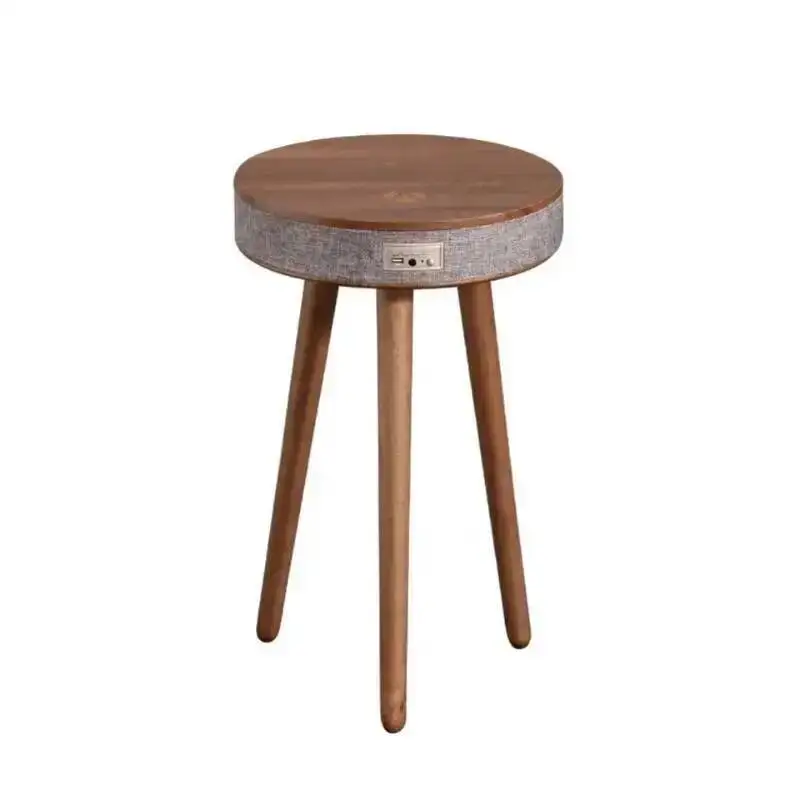 Wireless Creative Style Smart Charging Coffee Speaker Table with Nordic Hifi Living Bluetooth Room Side Table with Stereo Audio