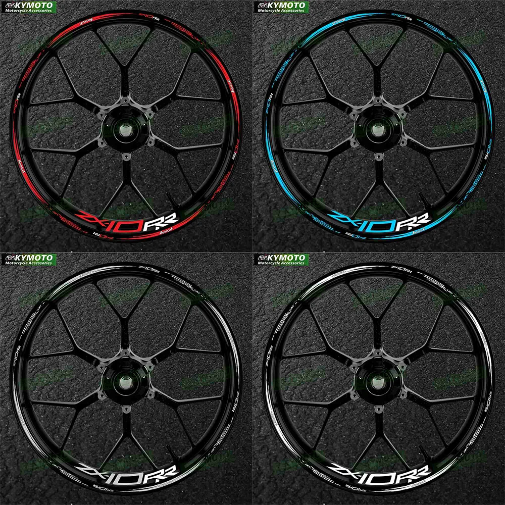 Autocollants réfléchissants pour roues avant et arrière de 17 pouces, autocollants à rayures pour roues de carénage, accessoires de moto pour ZX10RR ZX-10RR