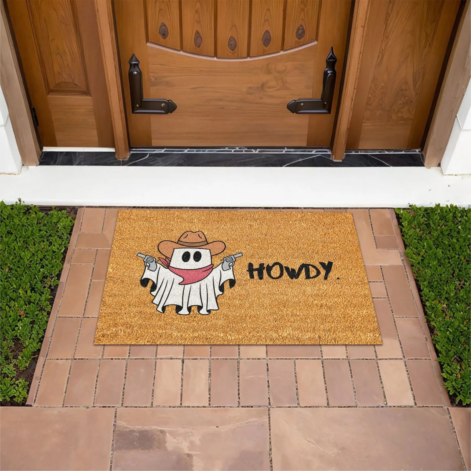 Halloween Ghost Mats Thanksgiving Pumpkin Floor Mats Halloween Decoration Entrance Doormat Non-Slip Carpet For Home Door Ghost