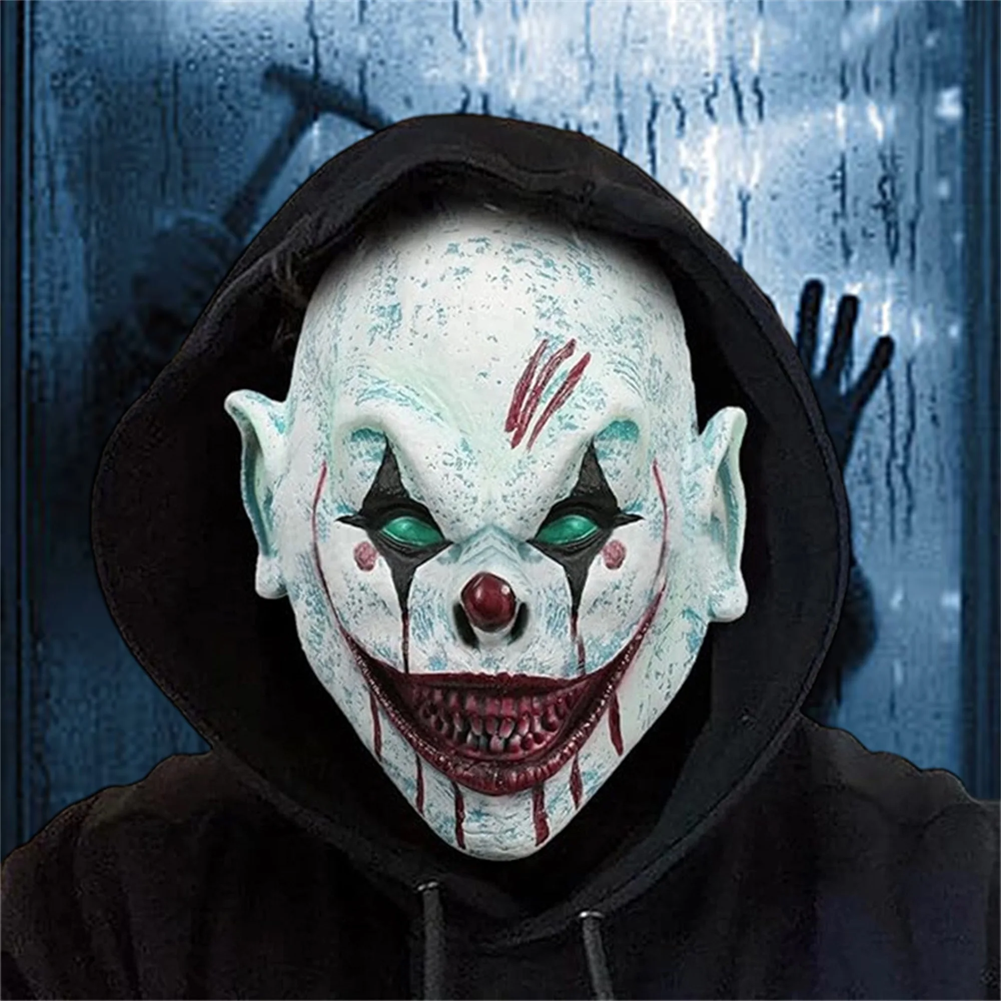 Жуткая маска зомби с потрепанной плотью и открытыми костями для Хэллоуина, костюмированной вечеринки, украшения дома с привидениями