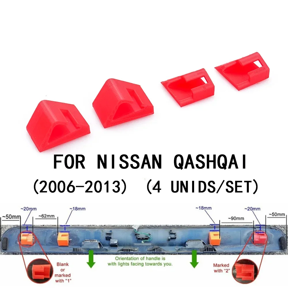 4PCS Car Rear Boot Handle Tailgate Repair Clips designed For Nissan QASHQAI 2006-2013 Auto Fastener & Clip Repair Clips Trim