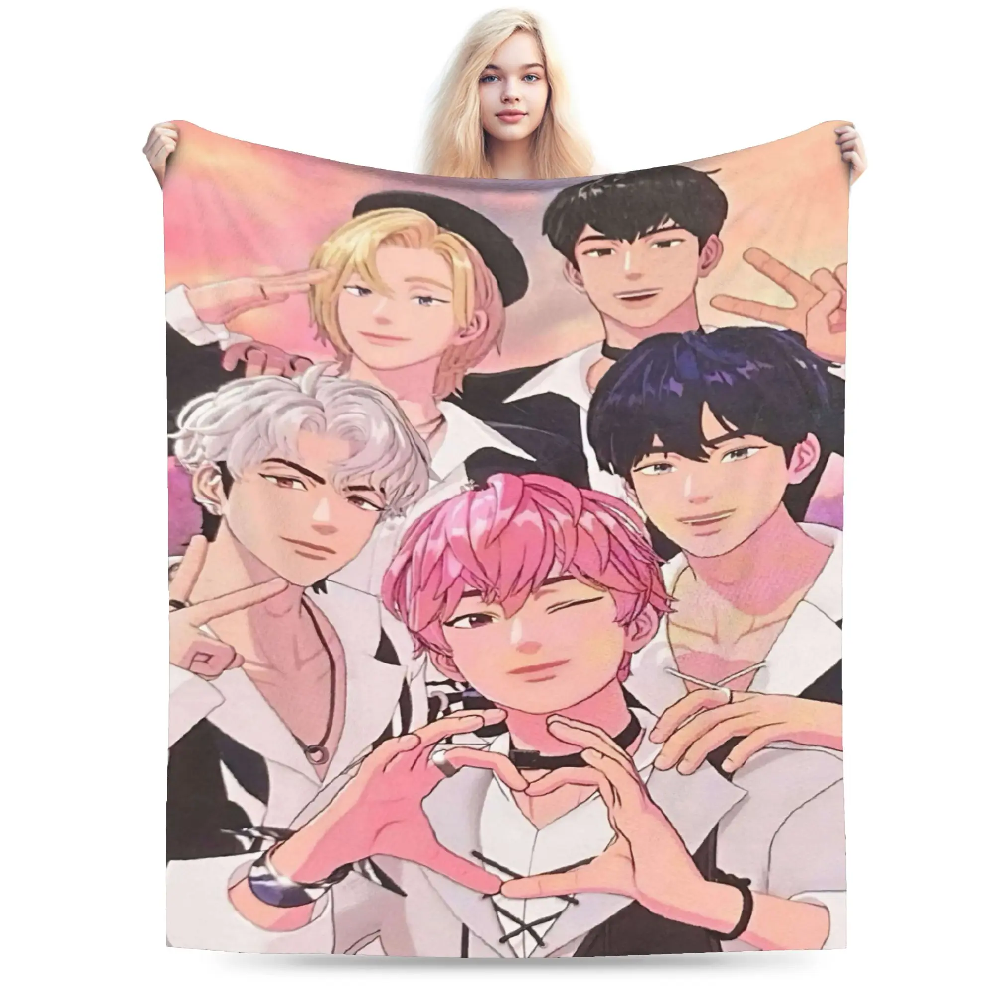 Kpop PLAVE Caligo pt Warm Blankets  Students Plush Bedding Throws Novelty Couch Chair Flannel Bedspread Sofa Bed Cover