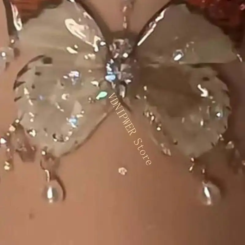 Einzigartige Schmetterling Oberschenkelband Perlen Flügel Bein Schmuck für Halloween und Bühnenshows Musikfestivals Foto D08E