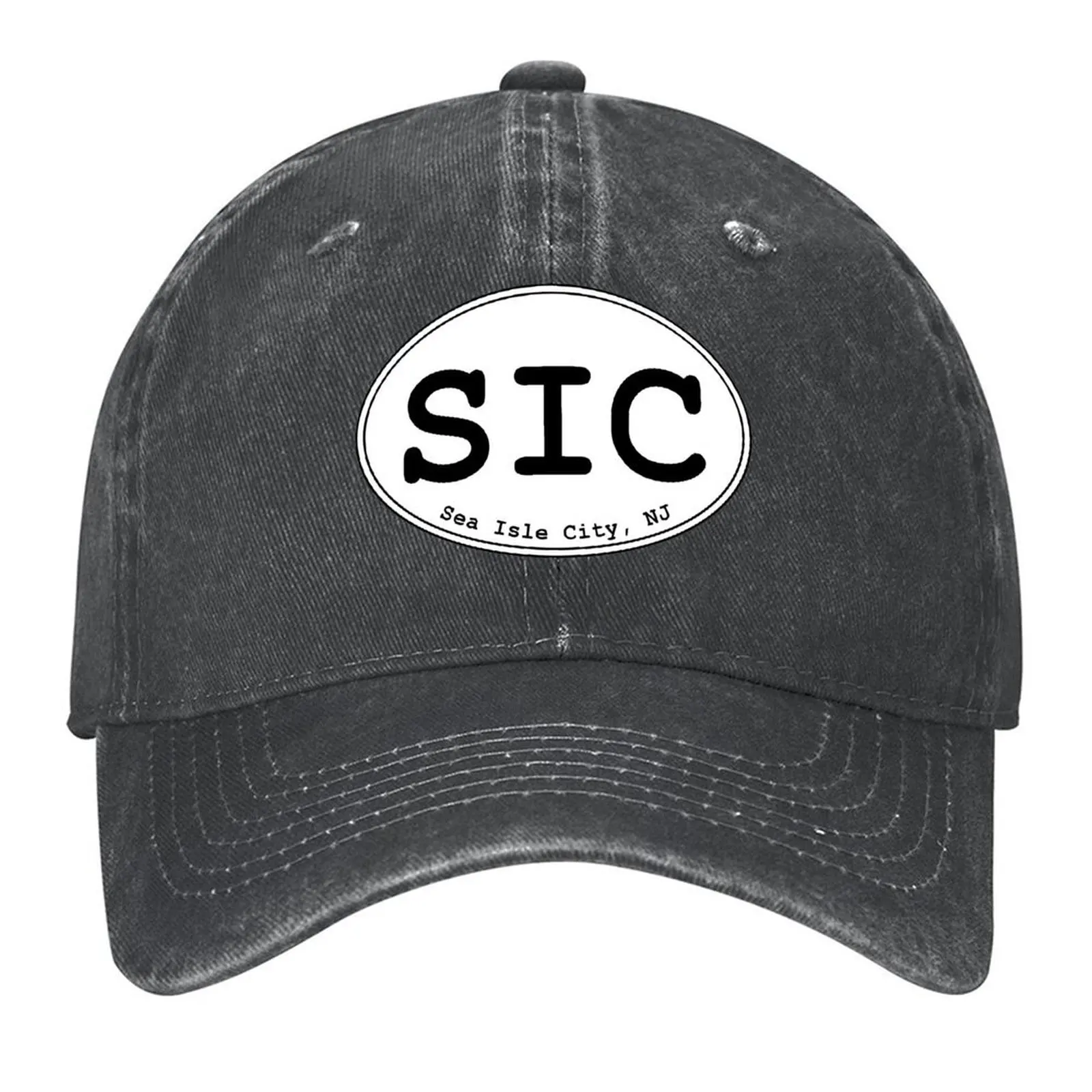 

SIC - Sea Isle City Oval Design Baseball Cap derby hat Brand Man cap Golf Cap hiking hat Women's Men's