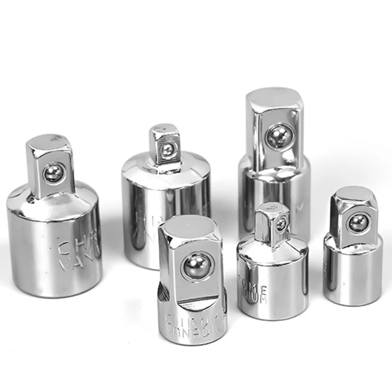Air Ratchet Socket Adapter Drive Reducer Set 6 Pieces Heavy Duty Steel for Use with 1/2 3/8 and 1/4 Inch Ratchet Drives