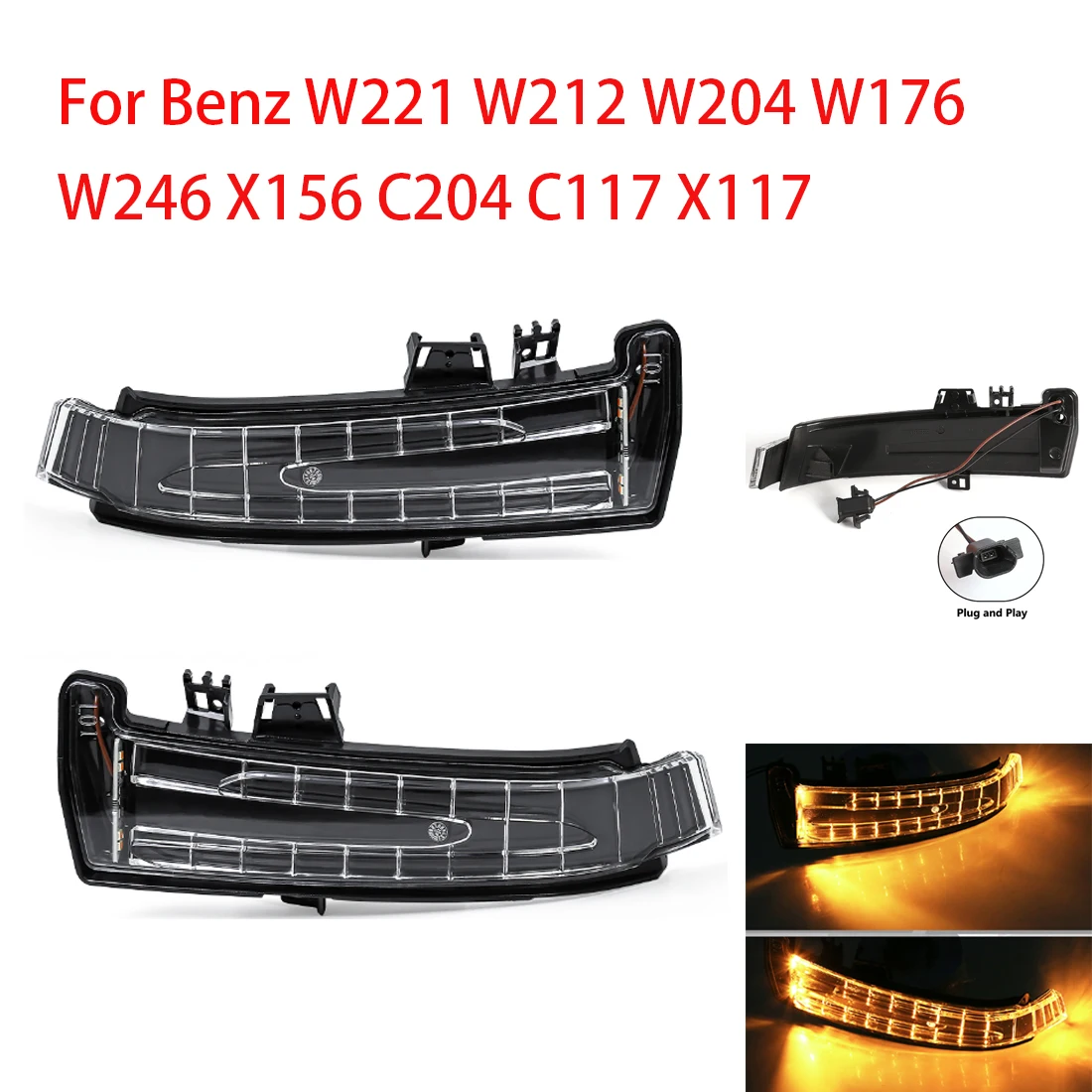 

Car Rear View Mirror Turn Signal Light For Mercedes-Benz W221 W212 W204 W176 W246 X156 C204 C117 X117 LED Side Indicator Lamp