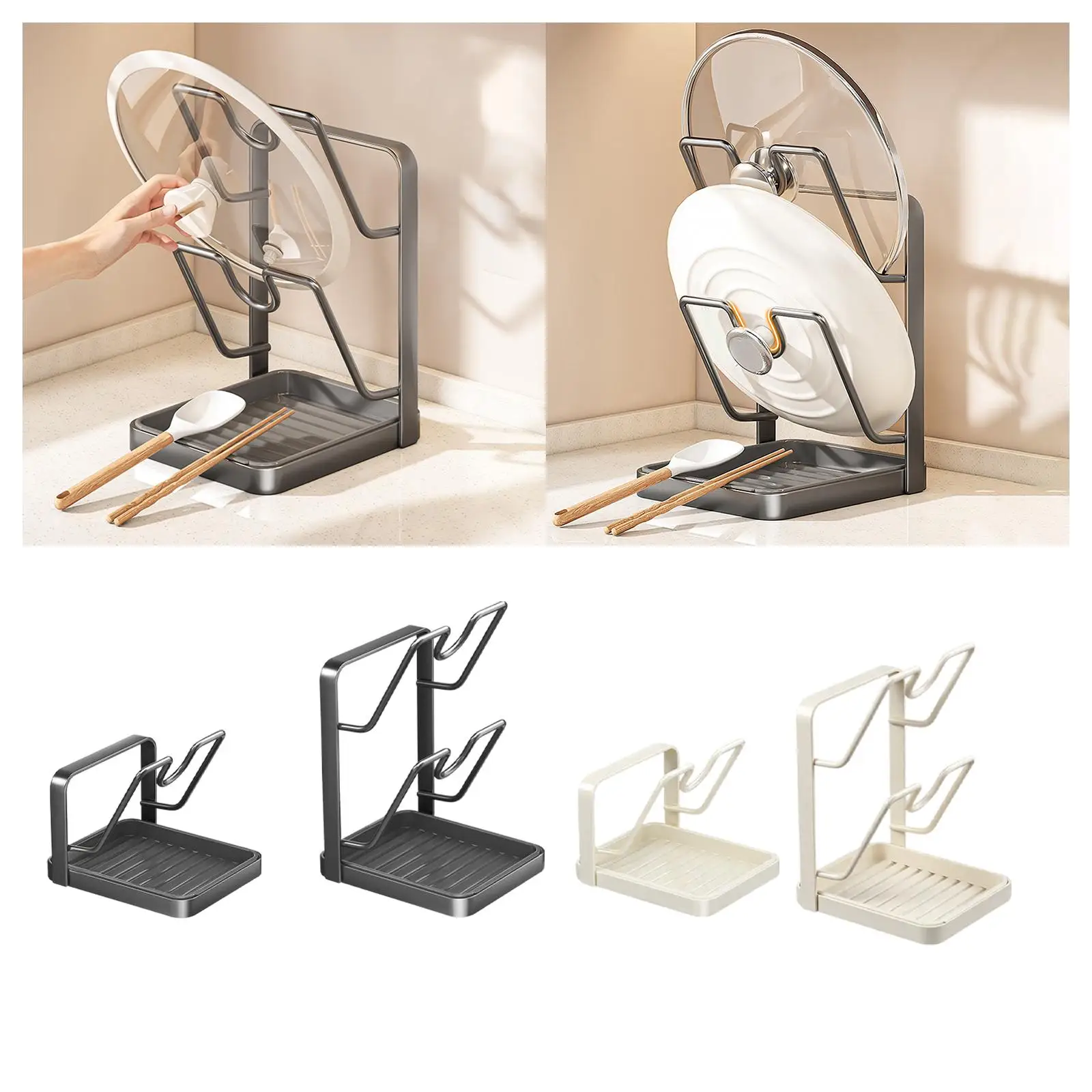 

Многофункциональная подставка-органайзер для крышек и ложек, настольная подставка для хранения кухонных принадлежностей для компактных кухонь