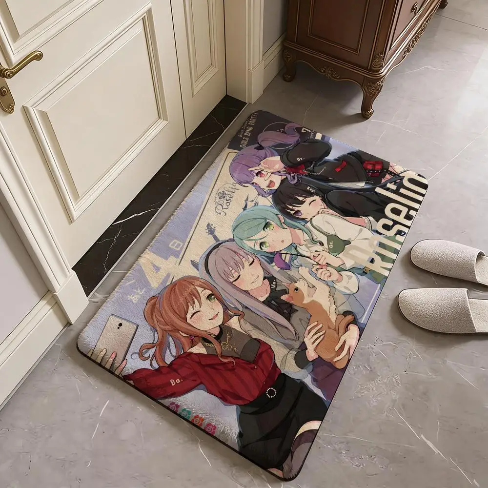 

Коврик для пола B-BanG Dream Ave Mujica, фланелевый дверной коврик, нескользящий, впитывающий, моющийся, для дома